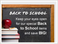Houd onze speciale Terug naar School items in de gaten en bespaar EEN BOEL!